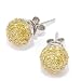 14K White Gold Blue or Yellow Diamond Ball Earrings