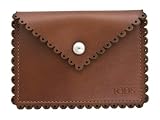 Tod's Lace Brown Laser-cut Leather Card Case 8042392