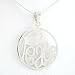 Round PEACE Word Pendant in Sterling Silver on an 18" Sterling Snake Chain, #8335