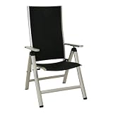 Testrut 412965 Alu-Klappsessel Attendis, schwarz/silber (champagner/schwarz)