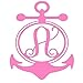 Monogram Initial Anchor Decal Sticker - Customize Any Letter To Personalize Cups & Car Windows - Gloss Outdoor Vinyl in Many Colors