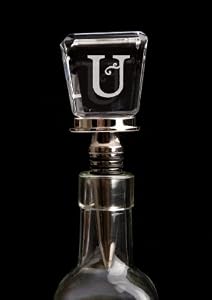 Monogram Glass Wine Stopper - U