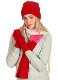  : Overstocked Chenille Foldover Hat, Colorblock Scarf & Glove Set
