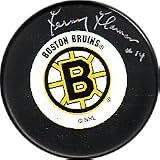 Fern Flaman Autographed/Hand Signed Boston Bruins Hockey Puck