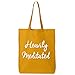 Heavily Meditated Cotton Canvas Tote Bag in Gold - One Size