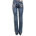 Sexy Couture S201-PB Women Rhinestone Embroidery Flap Rear Pocket Bootcut Jeans