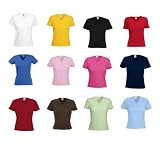 #1: Lady-Fit V-Neck T von Fruit of the Loom XS M L XL XXL XXL XXL verschiedene Farben