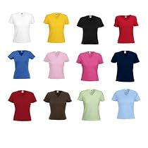 Lady-Fit V-Neck T von Fruit of the Loom XS M L XL XXL XXL XXL verschiedene Farben