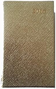 Charing Cross Diary D753L For Year 2016 Leather 5" x 3" (Gold)