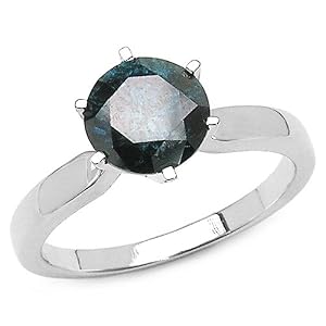1.57 Carat Genuine Blue Diamond 14K White Gold Ring