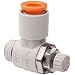 SMC AS Air Flow Control Valve, PBT & Nickel Plated Brass, Elbow, With Sealant, NPT Male X Push-to-Connect Fitting