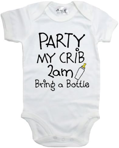 Dirty Fingers, Party, my Crib, 2am, Bring a Bottle, Baby Short Sleeve Bodysuit