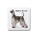 Afghan Hound Rubber Square Coaster (4 pack)