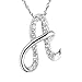 Diamante Initial Pendant Necklace Fashion Chain 25 1/2 Inches Long A-Z
