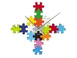 Karlsson Puzzle Multi Color Wall Clock, 18 Pieces of Puzzles