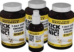 Kick Your Nic! Quit Smoking Forever in 7 Days - Guaranteed to Work or Your Money Back - All Natural - Kit Contains 4 Bottles Including 2 Fl Oz Spray