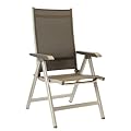 Kettler Basic Plus Klappsessel chrome/mocca, Gestell champagner, Textilene mocca