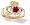 14K Yellow Gold Genuine Heart Ruby and Diamond Celtic Claddagh Ring - Size 4