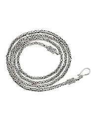 Borobudur Bali Chain 2.5mm Byzantine Necklace 24 in Sterling Silver