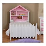 Color Box Twin Doll House Bed in White/Pink