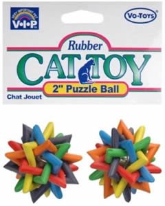 Vo-Toys Kitty Puzzle Ball Rubber Cat Toy