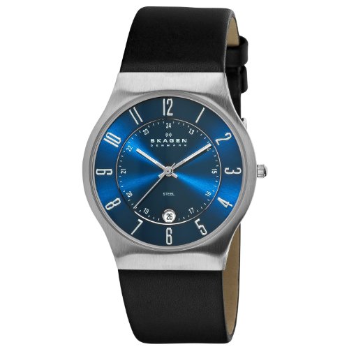 Skagen Men's 233XXLSLN Steel Perfect Blue Leather Watch