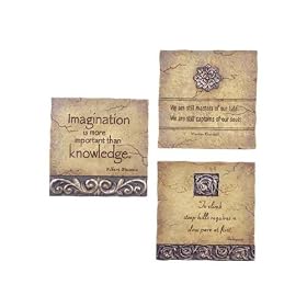 Pack of 6 Urban Fusion Antique Style Inspirational Quote Wall Plaques