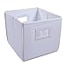 Badger Basket Folding Nursery Fabric Storage Cube with Handles - White Waffle