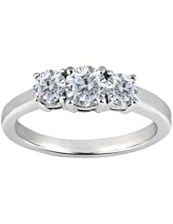 0.84 Ct Round H/I Diamond G/H Diamond 14K White Gold Ring