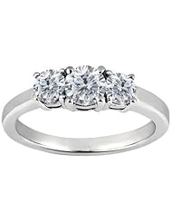 1.04 Ct Round H/I Diamond G/H Diamond 18K White Gold Ring