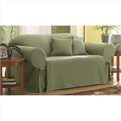 Sure Fit 139727246 Bluestone Cotton Duck Chair Slipcover (Box Seat) Fabric: Natural