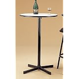 Black Finish Metal Bar Table with White Laminated Top by visiondecor Furniture