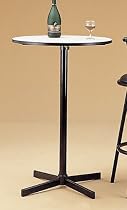 Black Finish Metal Bar Table with White Laminated Top