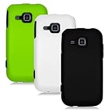 SAMSUNG GALAXY INDULGE R910 THREE RUBBERIZED CASE COMBO, BLACK, NEON GREEN, ....