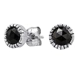 10k White Gold Rose-Cut Black Diamond Earrings (1/2 cttw)