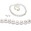 Freshwater Cultured 18 Inches 1-Strand 7-7.5mm White Pearl Necklace & 7-7.5mm White Pearl Earrings with 14/20 yellow-gold-filled Mount