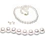 AugustinaJewelry Freshwater Cultured 18 Inches 1-Strand 7-7.5mm White Pearl Necklace & 7-7.5mm White Pearl Earrings with 14/20 yellow-gold-filled Mount