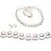 Freshwater Cultured 18 Inches 1-Strand 7-7.5mm White Pearl Necklace & 7-7.5mm White Pearl Earrings with 14/20 yellow-gold-filled Mount