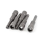 uxcell　六角ソケットビット　金属　グレー　5個入り