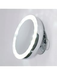 Beauty: Mirror Place LED Lighted Suction Cup 10X Magnifying Mirror, Battery Operated, with Travel Pouch - Mirror Place