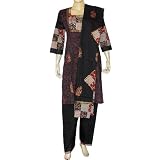Indian Salwar Kurta Cotton Printed Embroidered Dress Size M (slk428)