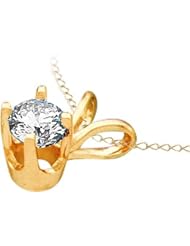 14KT Yellow Gold 1.00 CTW-RD Diamond PEND