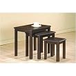 Wood Nesting Table Set of 3 in Espresso Finish