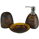 Bathroom or Kitchen Set: Soap dispenser, toothbrush holder, dish,