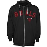 NBA '47 Brand Chicago Bulls Lay Up Full Zip Hoodie - Black (X-Large)