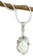 Moonstone necklace, 'Moon Goddess Charm' 16" L