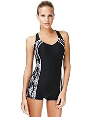 Tropical Print Sports Swimsuit
