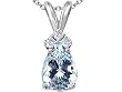 1.41 cttw Genuine Aquamarine and Diamond Pendant - 14kt White Gold