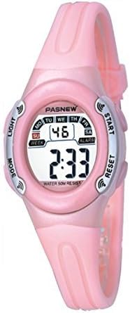Pasnew Kids Watches Waterpfoof LED Digital Outdoor Sports Casual Plastic Wrist Watch for Girls 226 Pink