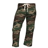 Green Brown Camouflage Cammo Novelty Print Jersey cotton low rise flared capri pants, 5 adult sizes